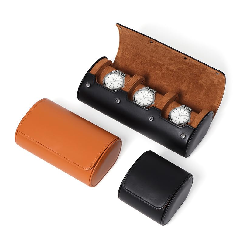 Watch Travel Roll Case 3 Slots Leather - กล่องใส่นาฬิกาแบบพกพา 1 2 3 ช่อง สำหรับเดินทาง