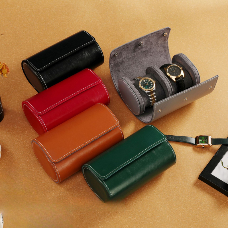 Watch Travel Roll Case 3 Slots Leather - กล่องเก็บนาฬิกาแบบม้วน ป้องกันฝุ่น วัสดุหนังอย่างดี สำหรับนาฬิกาหรู 1 2