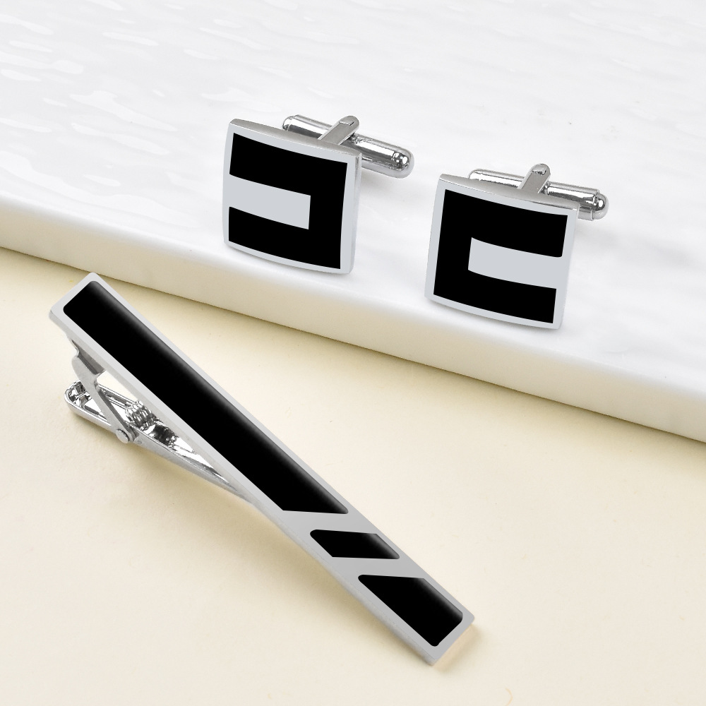 Tie Clip Bar Set Stainless Steel - ชุดเซ็ตเนคไทคลิปหนีบเนคไทสำหรับผู้ชาย วัสดุทองแดงและสแตนเลส สไตล์ลำลองสำหรับธุรกิจ ขายส่ง ของขวัญสำหรับผู้ชาย