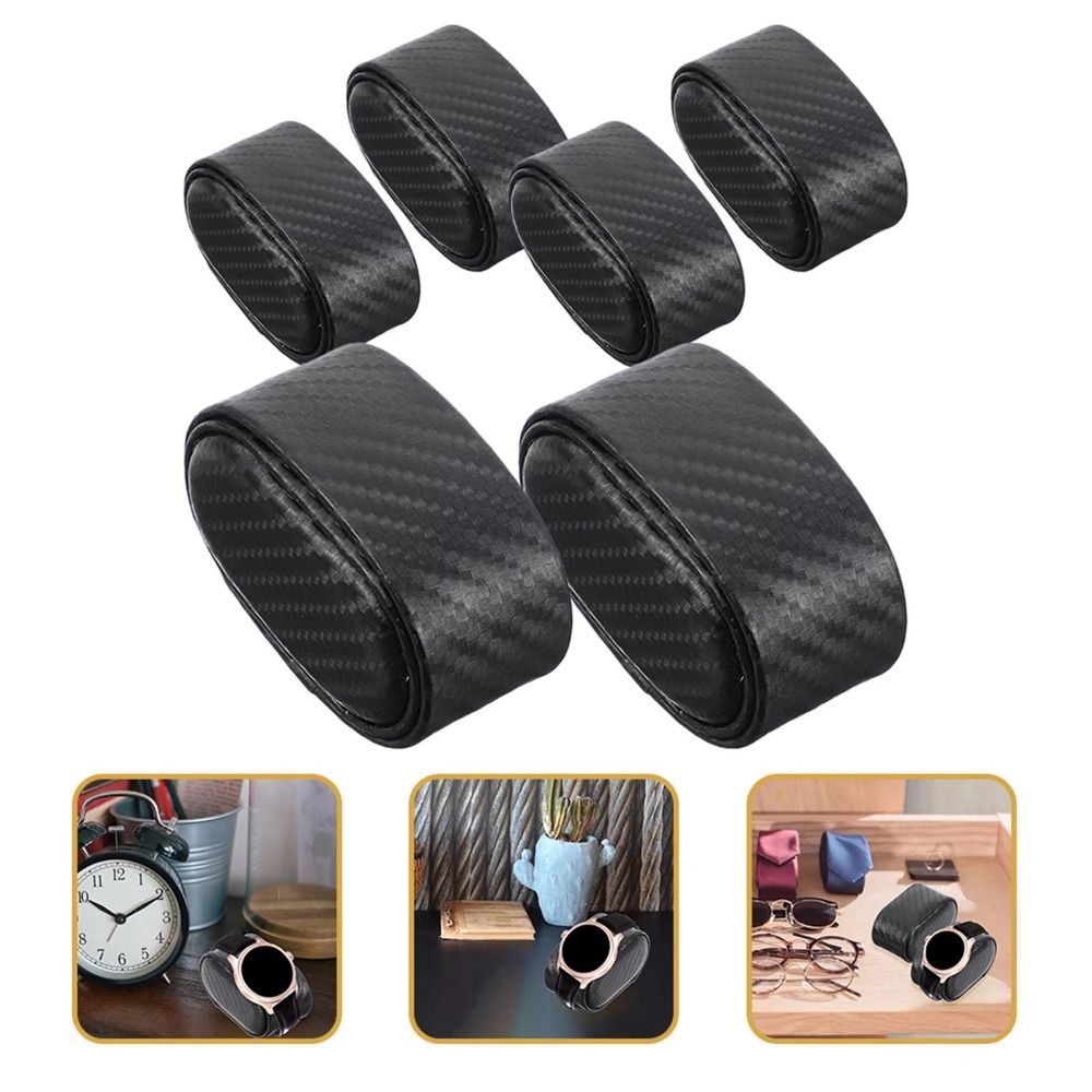 Watch Display Storage Box Carbon Fiber - หมอนรองนาฬิกาลายคาร์บอนไฟเบอร์ รูปทรงโค้ง ทำจาก PU บุนุ่ม สำหรับจัดเก็บนาฬิกาและเครื่องประดับ