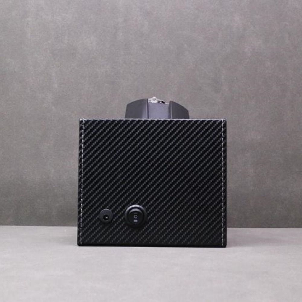 Watch Display Storage Box Carbon Fiber - เครื่องหมุนนาฬิกาอัตโนมัติ 3-in-1 คาร์บอนไฟเบอร์ สีดำ หมุนได้สองทิศทาง 2