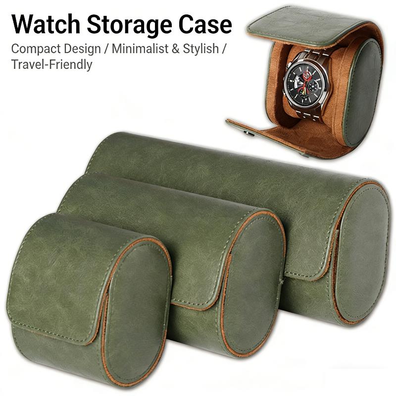 Watch Travel Roll Case 3 Slots Leather - กล่องเก็บนาฬิกาหนังแท้แบบหรูหรา 1 2 3 ช่อง กระเป๋าเดินทางสำหรับเก็บนาฬิกา