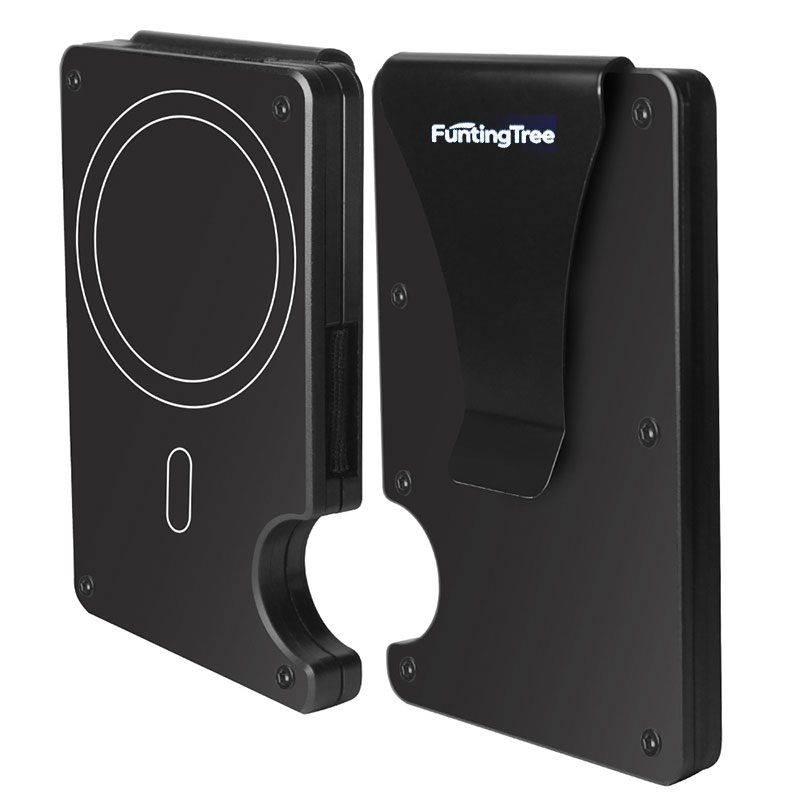 Money Clip Minimalist Rfid Blocking - ใช้งานร่วมกับกระเป๋า MagSafe ได้, กระเป๋าสตางค์บางสำหรับผู้ชายพร้อมคลิปหนีบเงิน, ที่ใส่บัตรโลหะป้องกัน RFID,