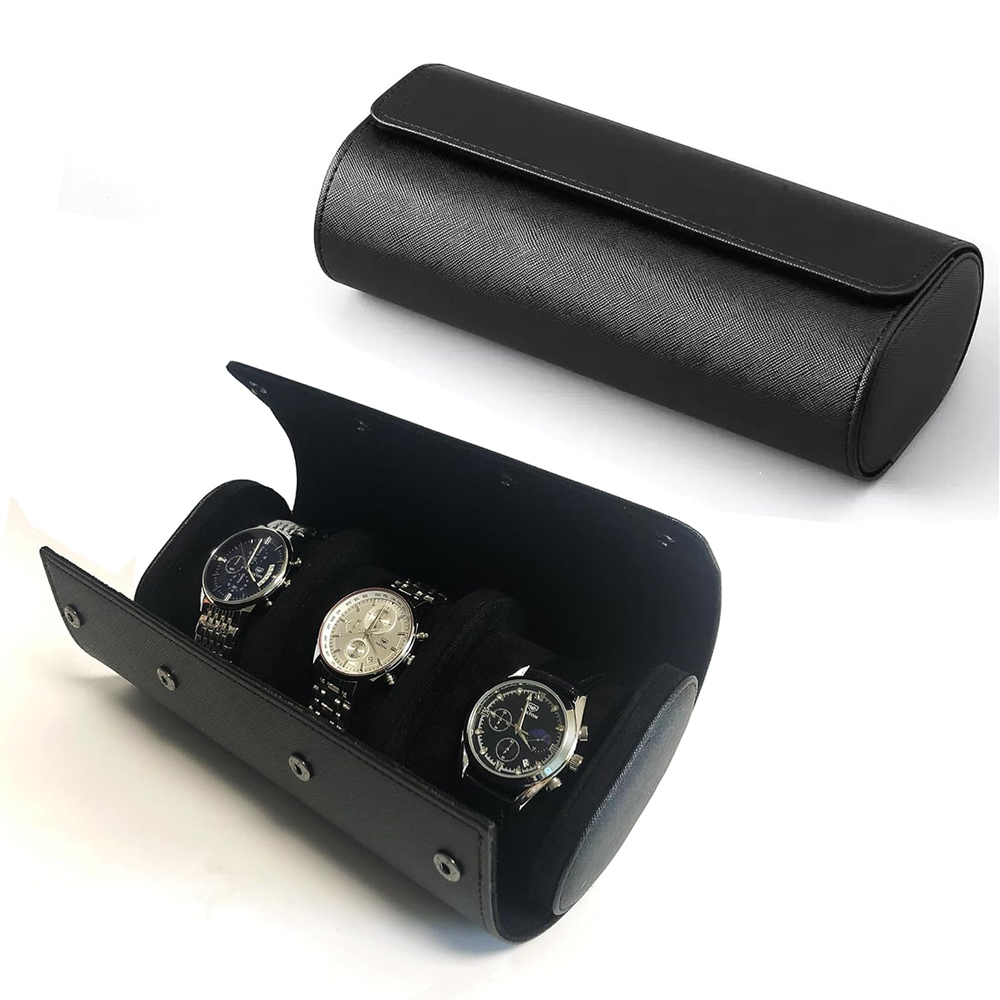 Watch Travel Roll Case 3 Slots Leather - กล่องเก็บนาฬิกาหนัง PU แบบม้วน 1 2 3