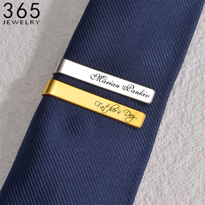 เข็มกลัดชื่อเนคไทที่แกะสลักทำจ - Tie Clip Bar Set Stainless Steel บทวิจารณ์และราคา