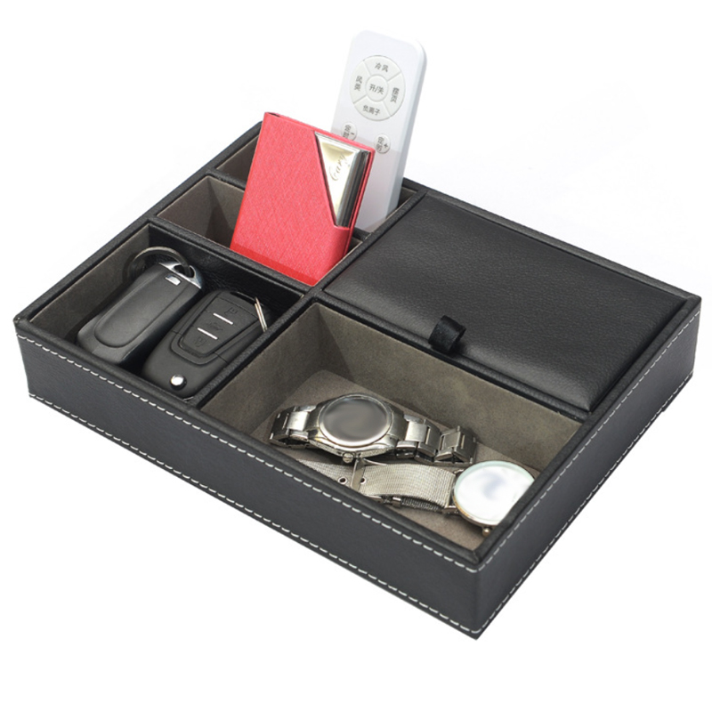ผู้ชาย Valet ถาดเดสก์ท็อป PU ห - Valet Tray Nightstand Organizer Leather บทวิจารณ์และราคา