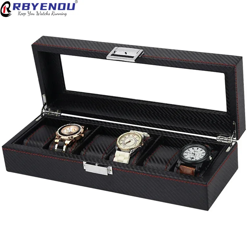 กล่องเก็บนาฬิกาแบบมัลติฟังก์ชั - Watch Display Storage Box Carbon Fiber บทวิจารณ์และราคา