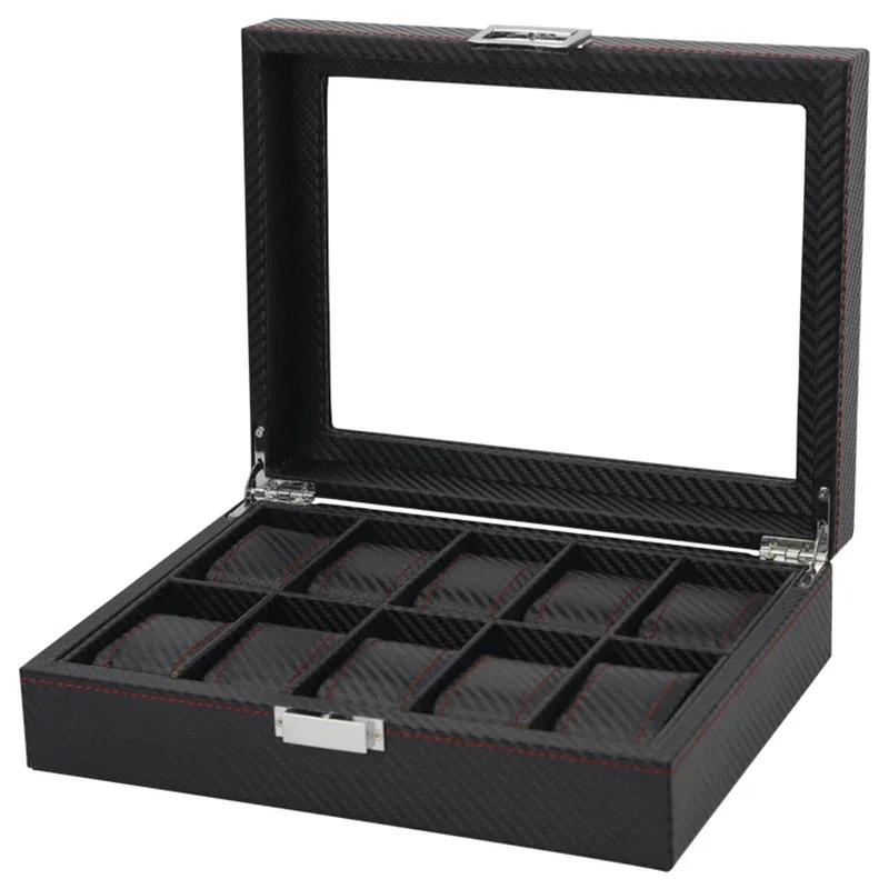 กล่องเก็บนาฬิกาแบบมัลติฟังก์ชั - Watch Display Storage Box Carbon Fiber บทวิจารณ์และราคา