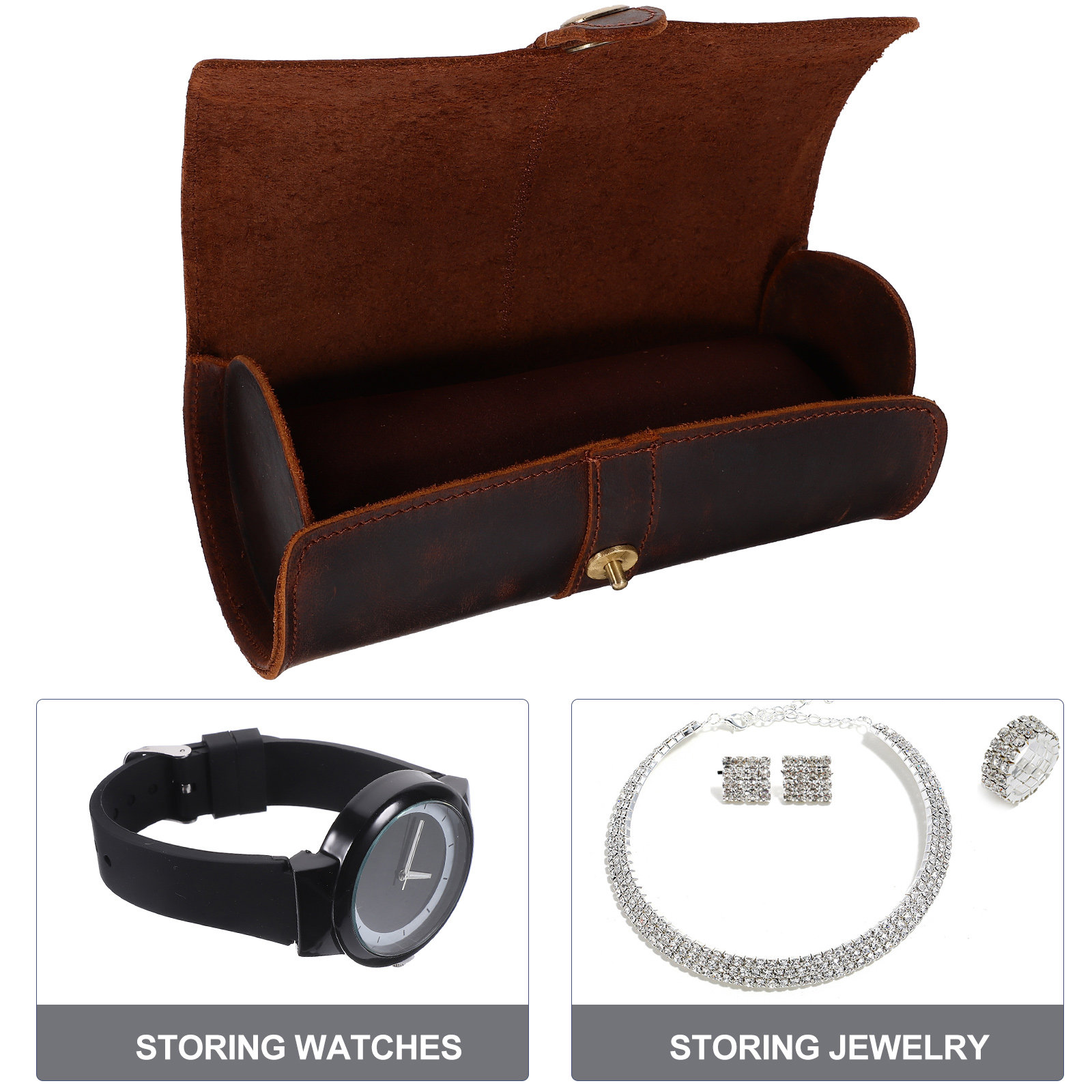 กล่องจัดระเบียบนาฬิกาแบบม้วน 3 - Watch Travel Roll Case 3 Slots Leather บทวิจารณ์และราคา