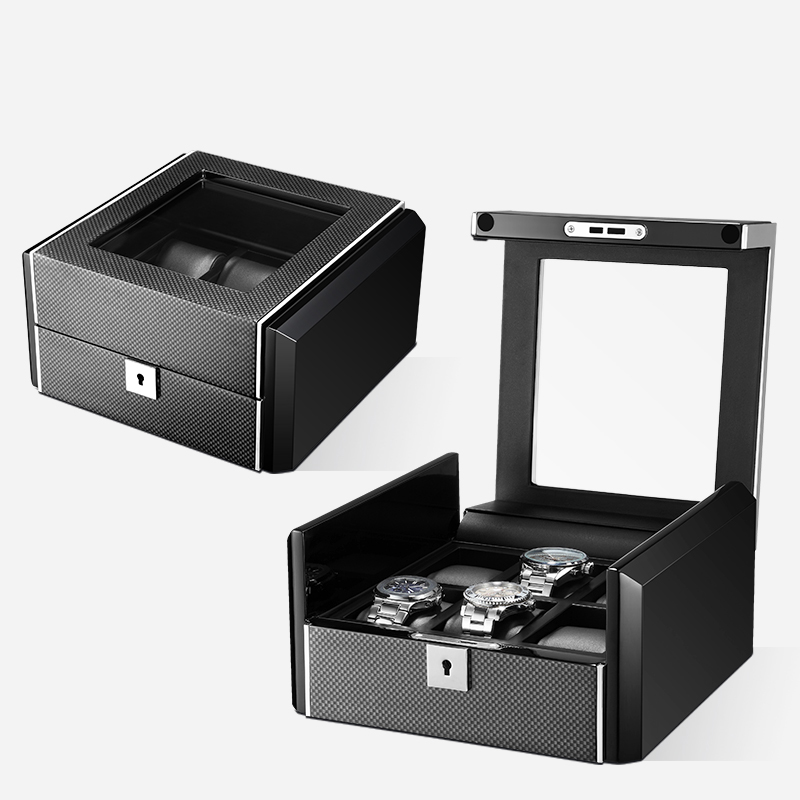 กล่องเก็บนาฬิกาแฟชั่นสีดำทำมือ - Watch Display Storage Box Carbon Fiber บทวิจารณ์และราคา