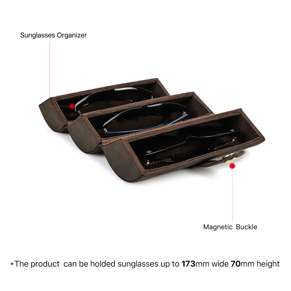 กล่องเก็บนาฬิกา3ช่องหนังแท้หรู - Watch Travel Roll Case 3 Slots Leather บทวิจารณ์และราคา