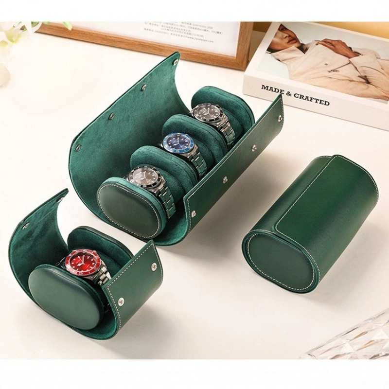 นาฬิกาหนังแบบพกพาม้วน 1 2 3 ช่ - Watch Travel Roll Case 3 Slots Leather บทวิจารณ์และราคา