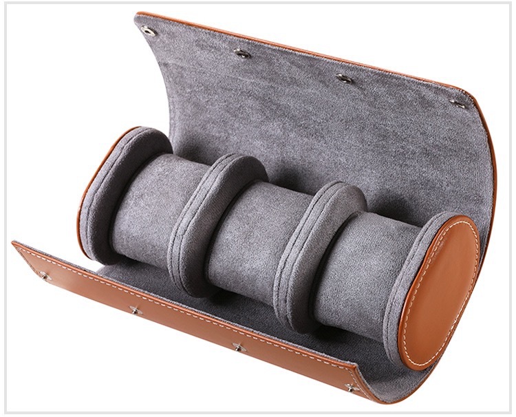 นาฬิกาหนังแบบพกพาม้วน 1 2 3 ช่ - Watch Travel Roll Case 3 Slots Leather บทวิจารณ์และราคา