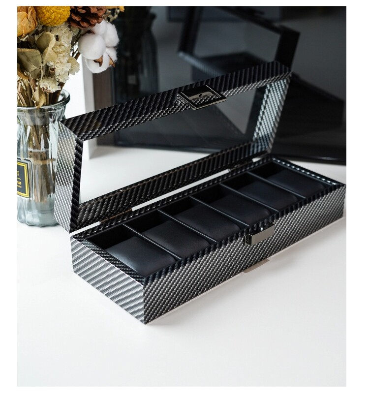 กล่องนาฬิกาคาร์บอนไฟเบอร์ 6/10 - Watch Display Storage Box Carbon Fiber บทวิจารณ์และราคา