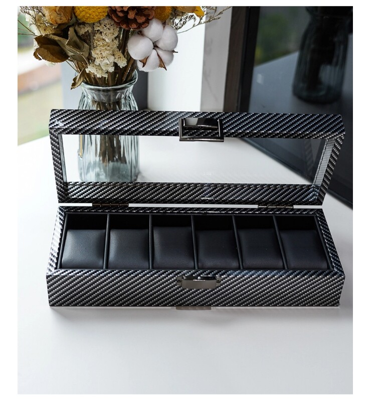 กล่องนาฬิกาคาร์บอนไฟเบอร์ 6/10 - Watch Display Storage Box Carbon Fiber บทวิจารณ์และราคา