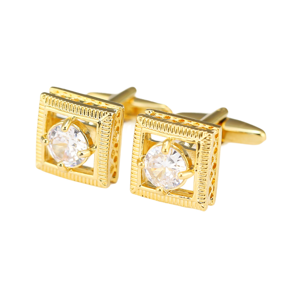 กระดุมข้อมือสีทองคุณภาพสูง สไต - Cufflinks Men Stainless Steel Luxury บทวิจารณ์และราคา
