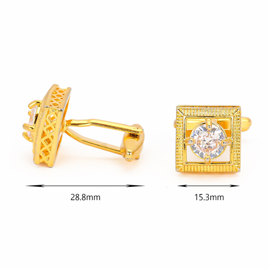 กระดุมข้อมือสีทองคุณภาพสูง สไต - Cufflinks Men Stainless Steel Luxury บทวิจารณ์และราคา