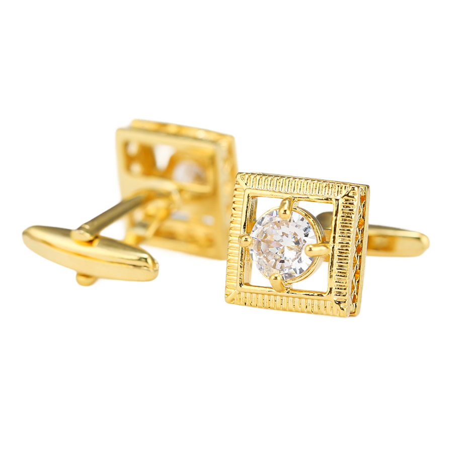 กระดุมข้อมือสีทองคุณภาพสูง สไต - Cufflinks Men Stainless Steel Luxury บทวิจารณ์และราคา