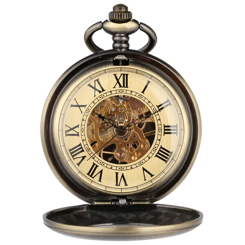 นาฬิกาพกไขลานแบบวินเทจสำหรับผู - Pocket Watch Mechanical Skeleton Vintage บทวิจารณ์และราคา