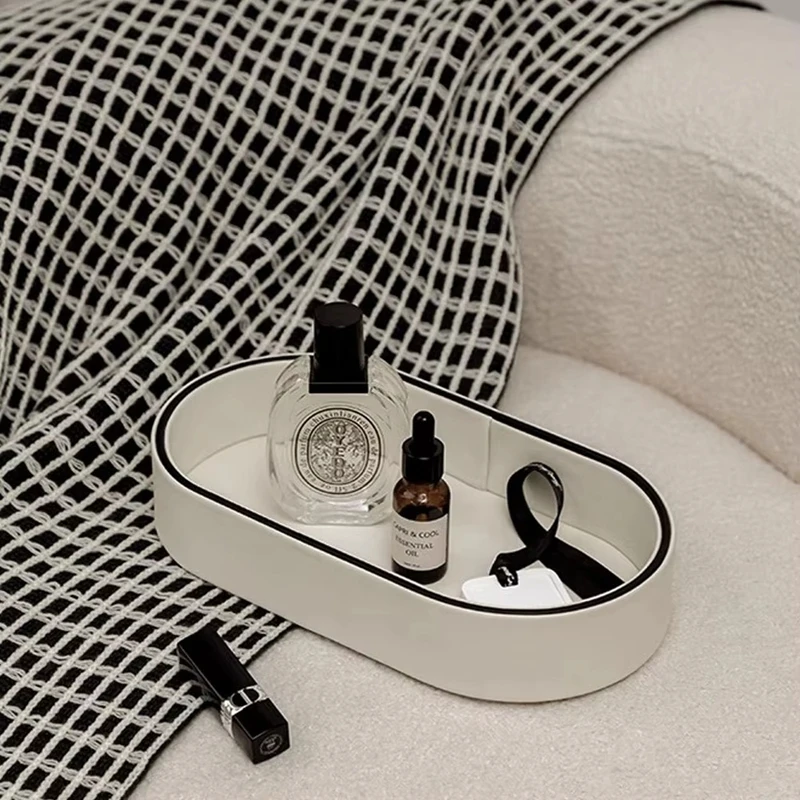 ถาดทรงรีแบบซ้อนได้สไตล์นอร์ดิก - Valet Tray Nightstand Organizer Leather บทวิจารณ์และราคา