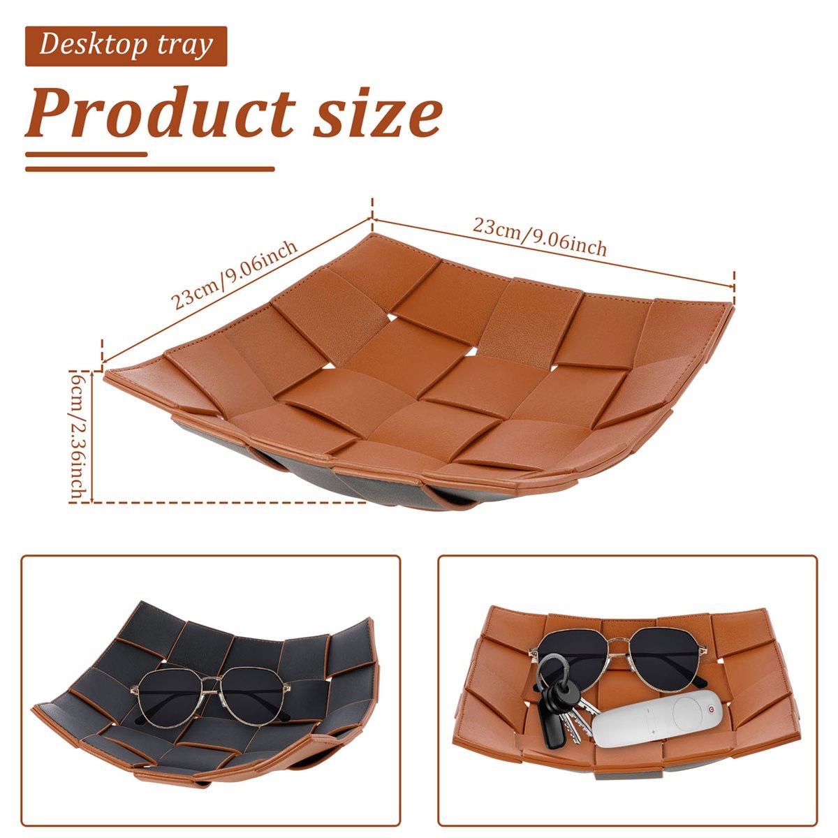 ถาดใส่ของอเนกประสงค์ ABNH Vale - Valet Tray Nightstand Organizer Leather บทวิจารณ์และราคา