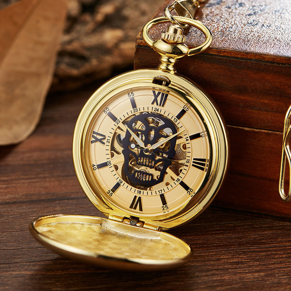 นาฬิกาพกกลไกวินเทจ หน้าปัดลายก - Pocket Watch Mechanical Skeleton Vintage บทวิจารณ์และราคา