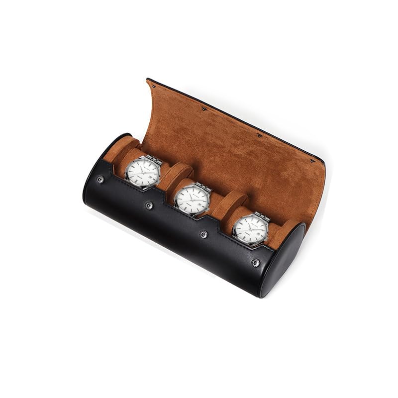 กล่องใส่นาฬิกาแบบพกพา 1 2 3 ช่ - Watch Travel Roll Case 3 Slots Leather บทวิจารณ์และราคา