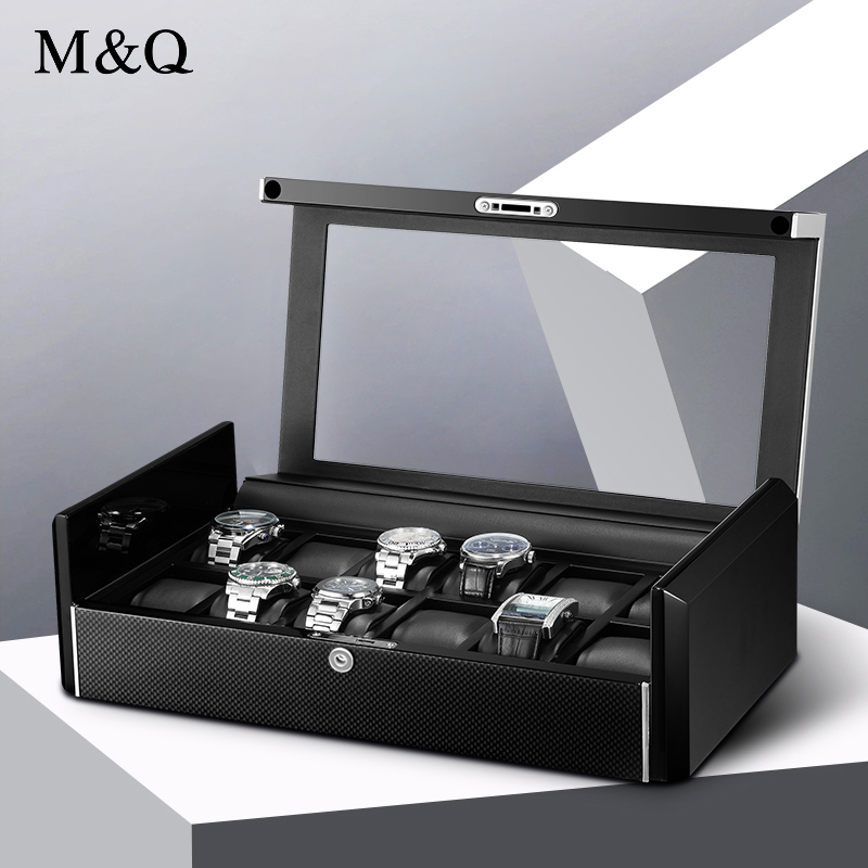 กล่องเก็บนาฬิกา M&Q สำหรับผู้ช - Watch Display Storage Box Carbon Fiber บทวิจารณ์และราคา