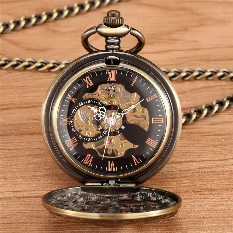 นาฬิกาพกไขลานดีไซน์วินเทจลายปล - Pocket Watch Mechanical Skeleton Vintage บทวิจารณ์และราคา