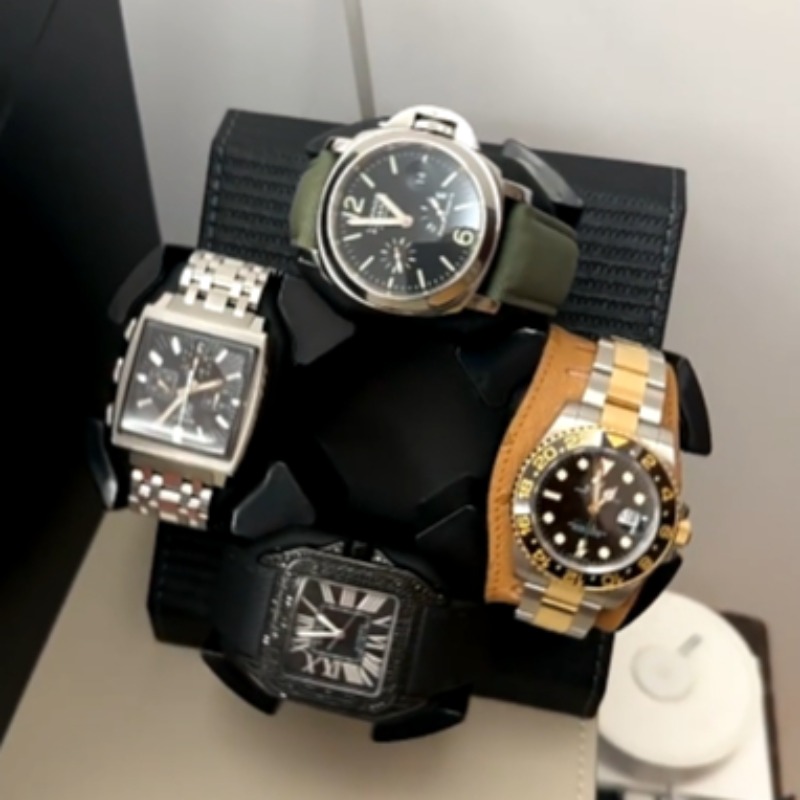 กล่องไขลานนาฬิกาอัตโนมัติแบบเง - Watch Winder 4 Watches Automatic Silent บทวิจารณ์และราคา