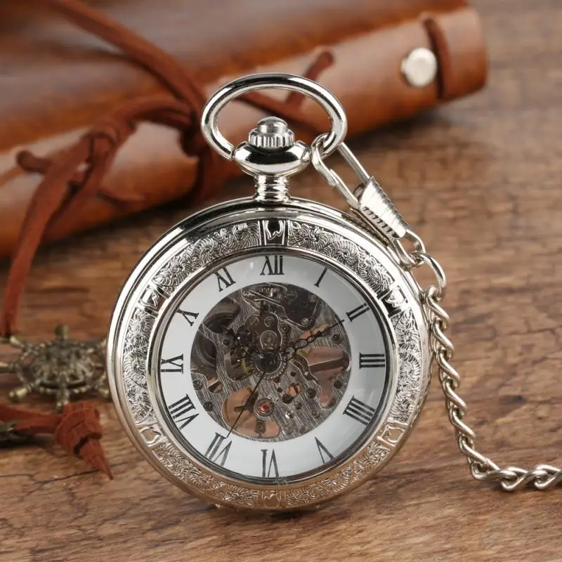 นาฬิกาพกไขลานแบบวินเทจสำหรับผู - Pocket Watch Mechanical Skeleton Vintage บทวิจารณ์และราคา