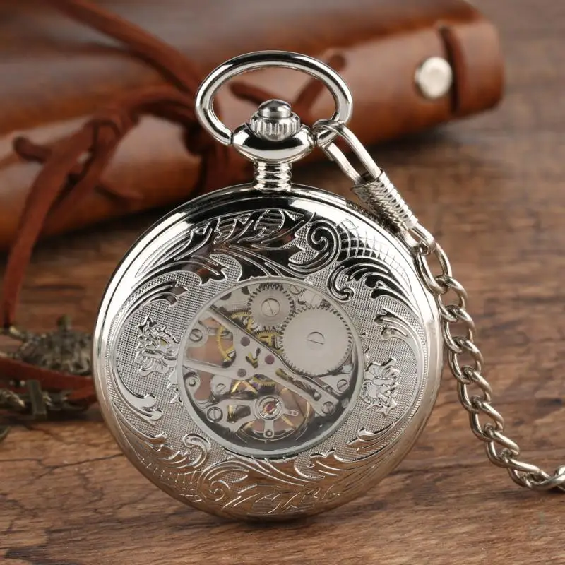 นาฬิกาพกไขลานแบบวินเทจสำหรับผู - Pocket Watch Mechanical Skeleton Vintage บทวิจารณ์และราคา