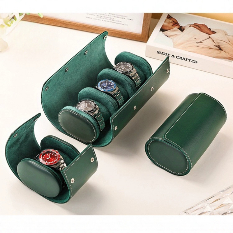 กล่องเก็บนาฬิกาแบบม้วน ป้องกัน - Watch Travel Roll Case 3 Slots Leather บทวิจารณ์และราคา