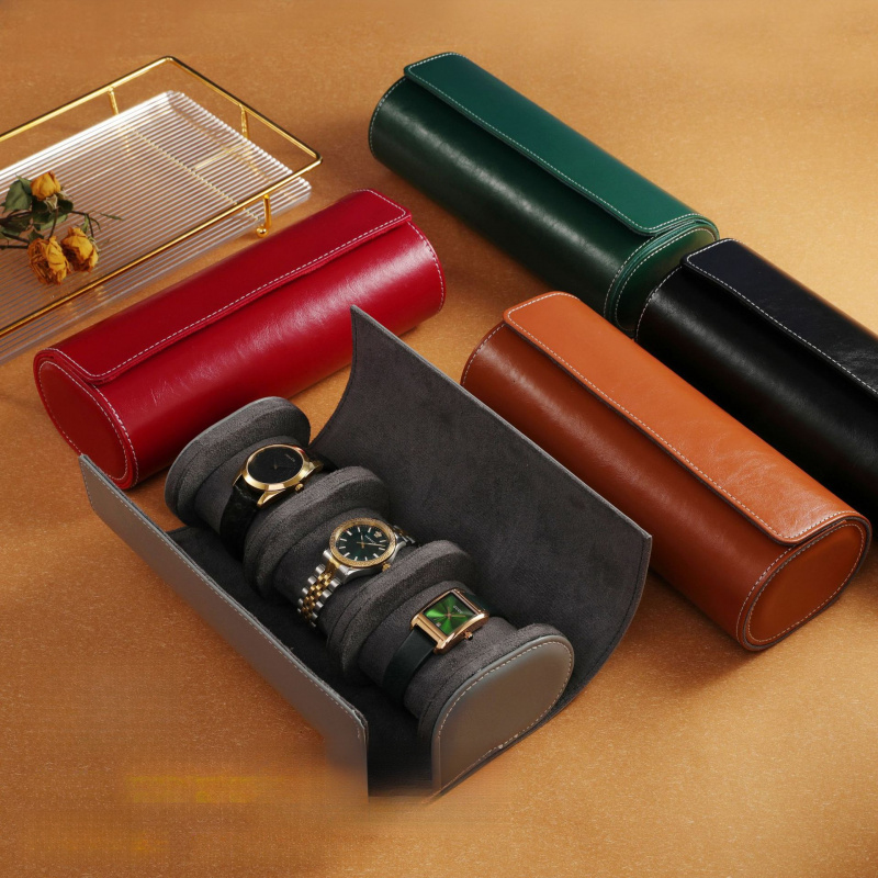 กล่องเก็บนาฬิกาแบบม้วน ป้องกัน - Watch Travel Roll Case 3 Slots Leather บทวิจารณ์และราคา