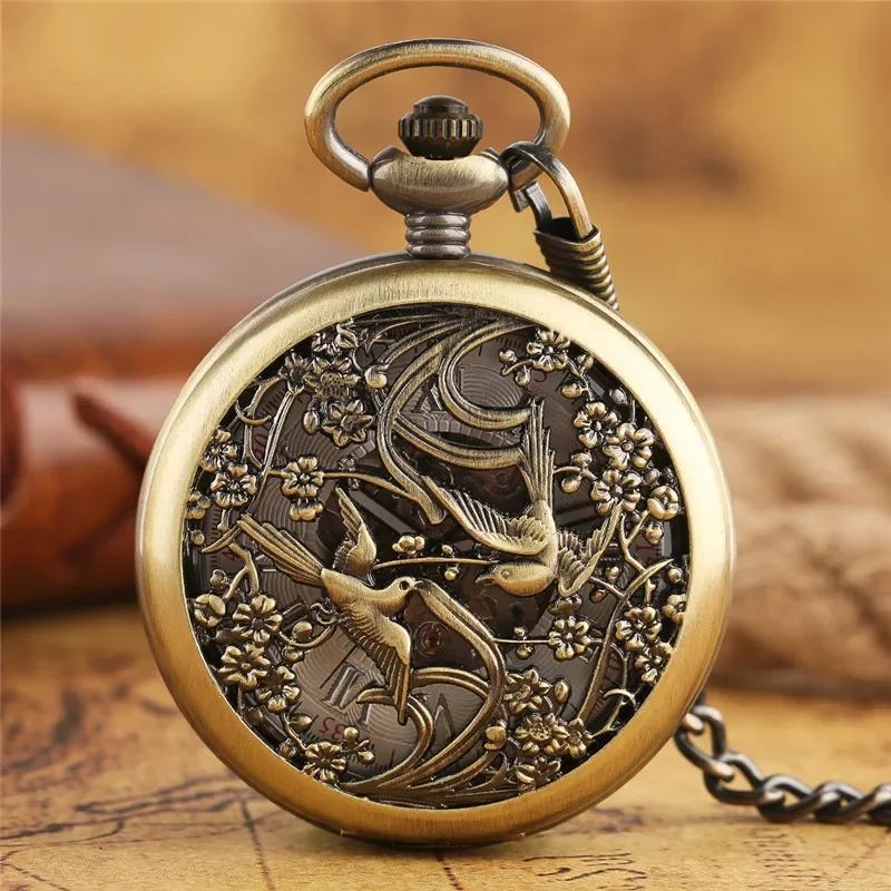 นาฬิกาพกสไตล์วินเทจแบบโปร่งลาย - Pocket Watch Mechanical Skeleton Vintage บทวิจารณ์และราคา