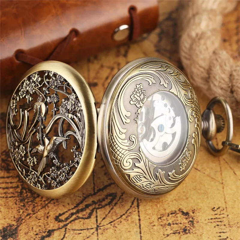 นาฬิกาพกสไตล์วินเทจแบบโปร่งลาย - Pocket Watch Mechanical Skeleton Vintage บทวิจารณ์และราคา