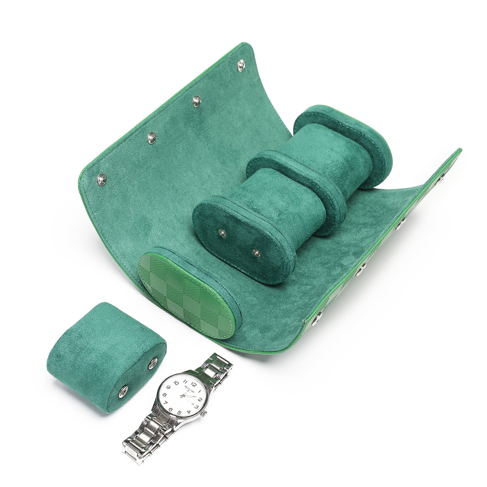กล่องใส่นาฬิกาหนังแท้สุดหรู 1  - Watch Travel Roll Case 3 Slots Leather บทวิจารณ์และราคา