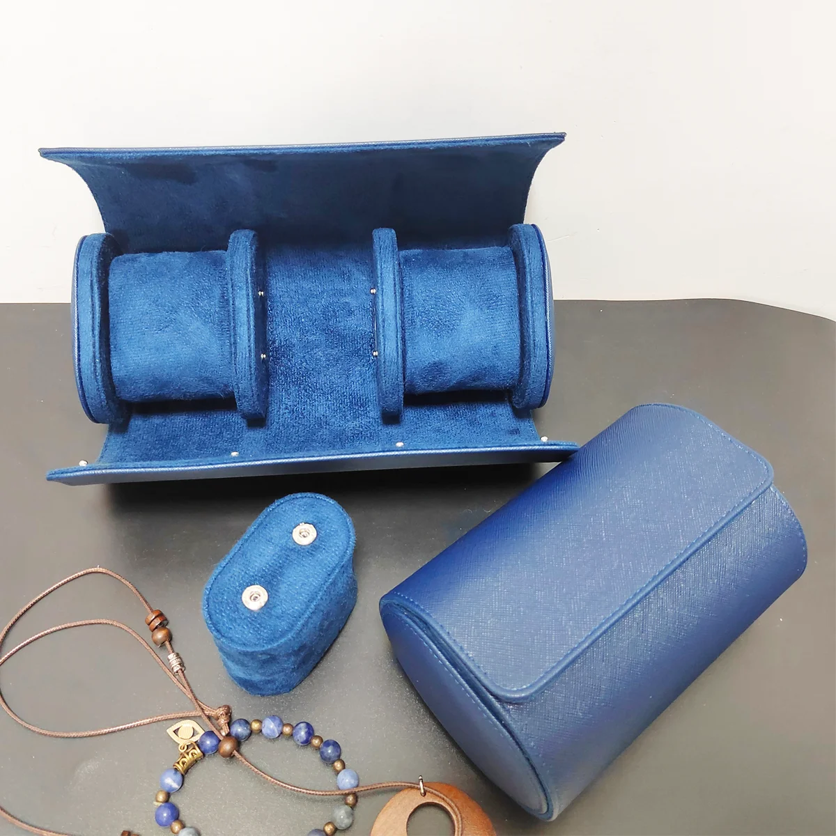 1/2/3 ช่องใส่นาฬิกากระเป๋าเดิน - Watch Travel Roll Case 3 Slots Leather บทวิจารณ์และราคา