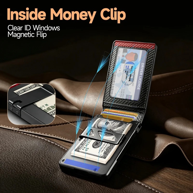 กระเป๋าสตางค์ผู้ชายสไตล์มินิมอ - Money Clip Minimalist Rfid Blocking บทวิจารณ์และราคา