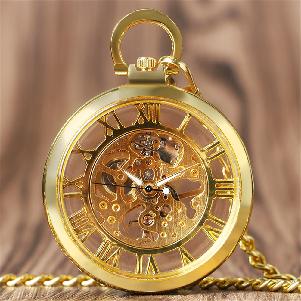 โครงกระดูกตัวเลขโรมันนาฬิกาผู้ - Pocket Watch Mechanical Skeleton Vintage บทวิจารณ์และราคา