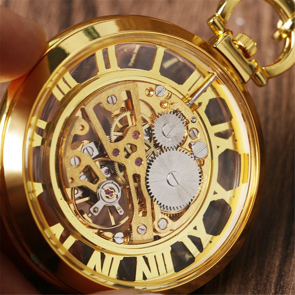 โครงกระดูกตัวเลขโรมันนาฬิกาผู้ - Pocket Watch Mechanical Skeleton Vintage บทวิจารณ์และราคา