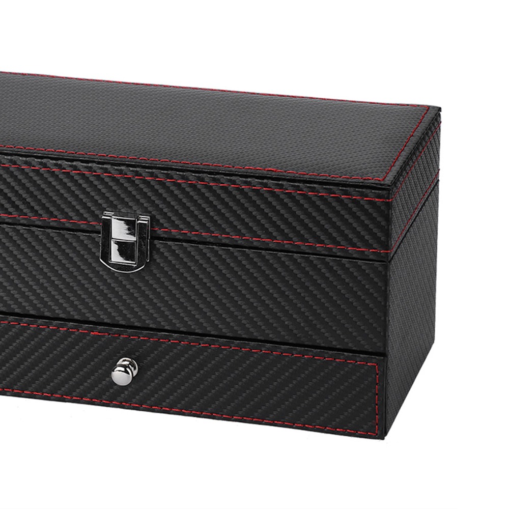 กล่องจัดเก็บเครื่องประดับแบบพก - Watch Display Storage Box Carbon Fiber บทวิจารณ์และราคา
