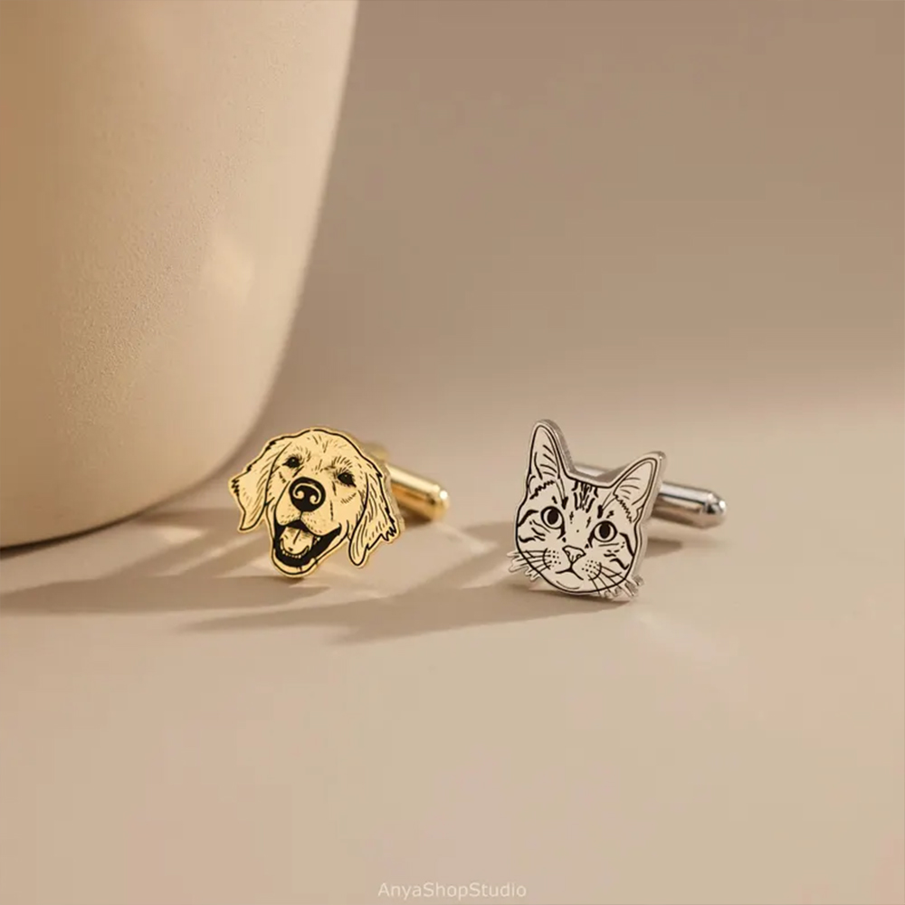 กระดุมข้อมือรูปสัตว์เลี้ยงแบบก - Cufflinks Men Stainless Steel Luxury บทวิจารณ์และราคา