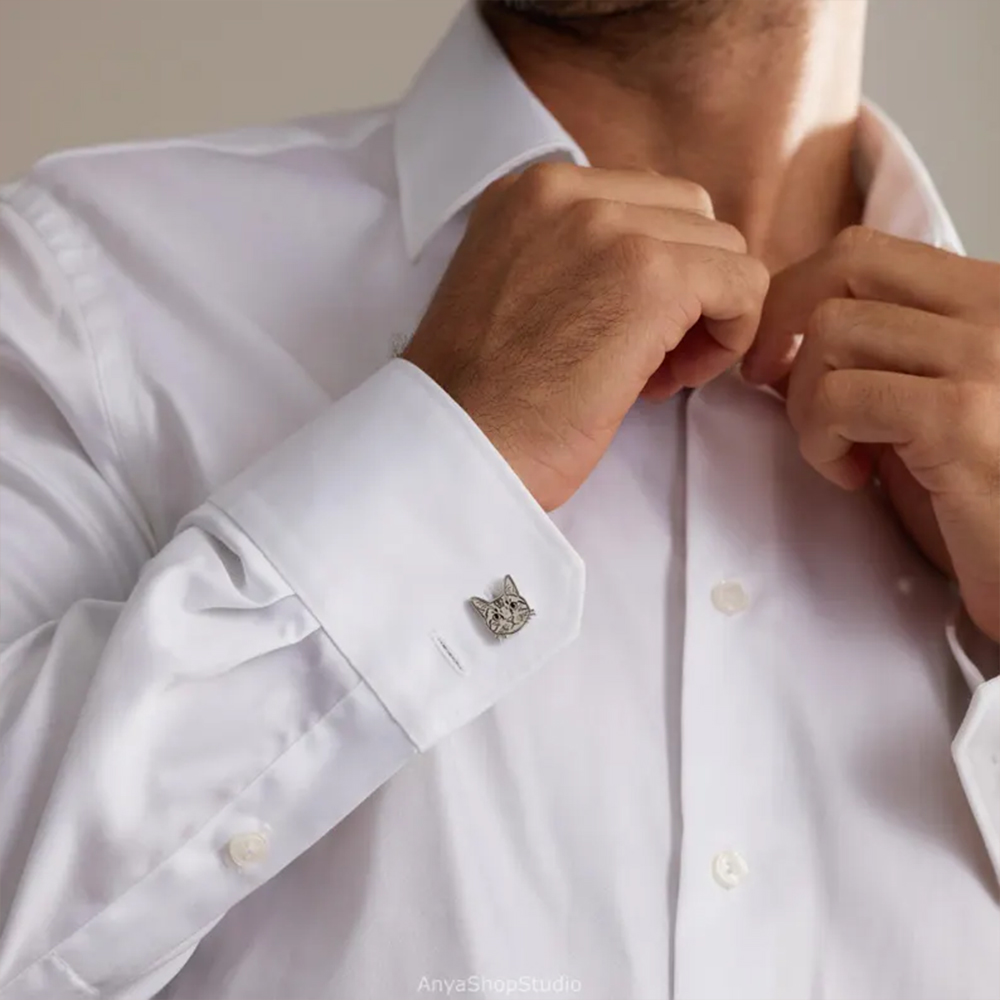 กระดุมข้อมือรูปสัตว์เลี้ยงแบบก - Cufflinks Men Stainless Steel Luxury บทวิจารณ์และราคา