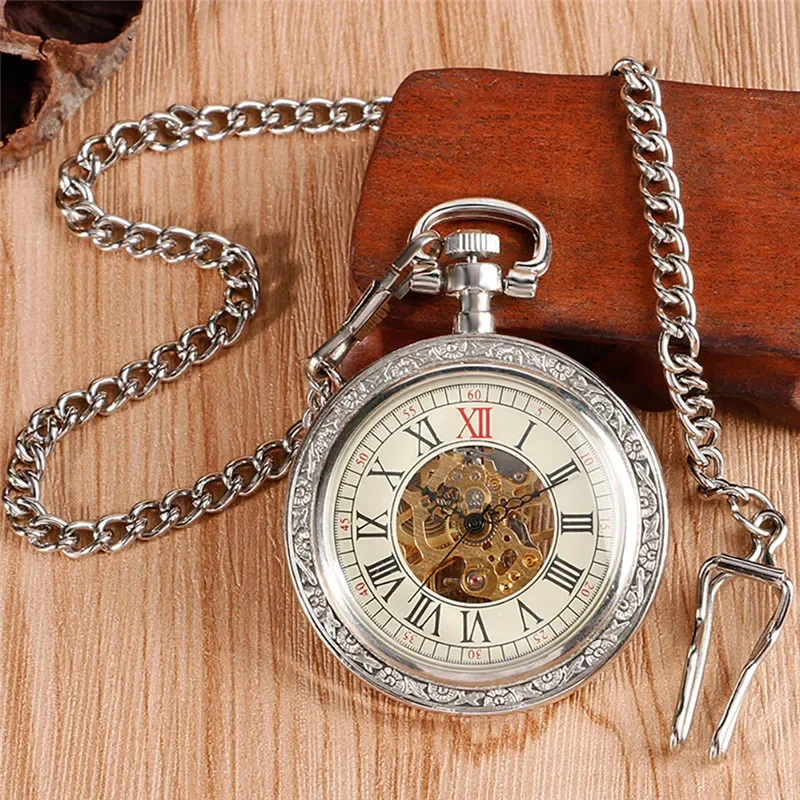 นาฬิกาพกกลไกไขลานแบบวินเทจสำหร - Pocket Watch Mechanical Skeleton Vintage บทวิจารณ์และราคา