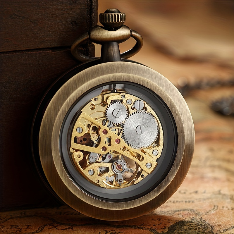 นาฬิกาพกแบบวินเทจ สไตล์สตีมพัง - Pocket Watch Mechanical Skeleton Vintage บทวิจารณ์และราคา