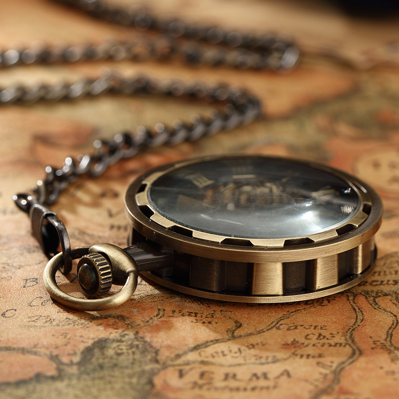 นาฬิกาพกแบบวินเทจ สไตล์สตีมพัง - Pocket Watch Mechanical Skeleton Vintage บทวิจารณ์และราคา