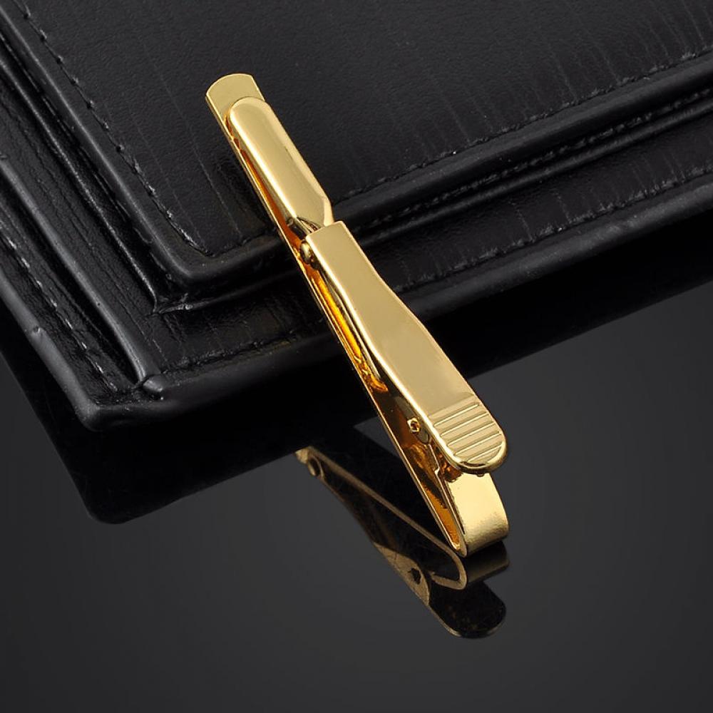 ใหม่โลหะผู้ชายSilver Goldเนคไท - Tie Clip Bar Set Stainless Steel บทวิจารณ์และราคา