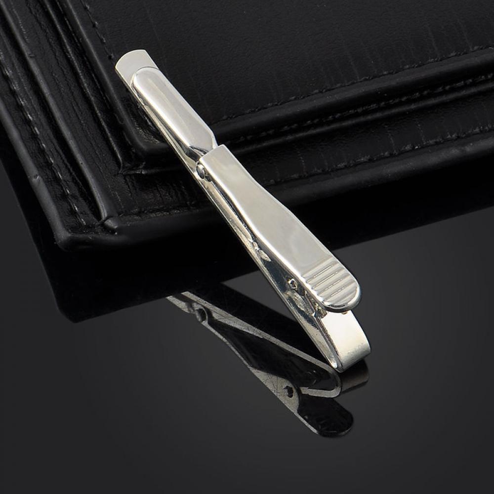 ใหม่โลหะผู้ชายSilver Goldเนคไท - Tie Clip Bar Set Stainless Steel บทวิจารณ์และราคา