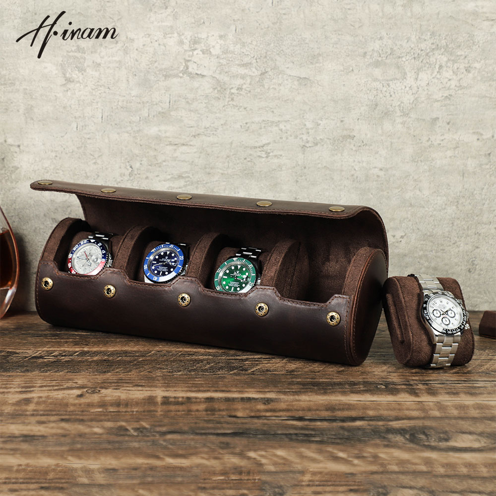 หนังแท้วินเทจม้วนได้1/2/3/4ช่อ - Watch Travel Roll Case 3 Slots Leather บทวิจารณ์และราคา